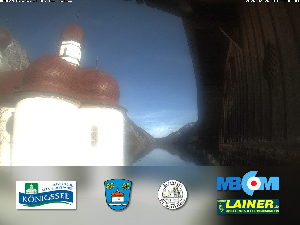Archived image Webcam Koenigssee: St. Bartholomae