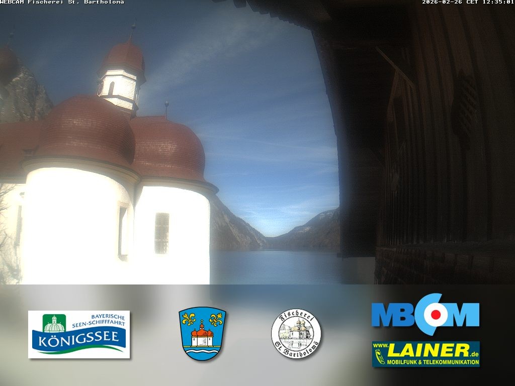 Archived image Webcam Koenigssee: St. Bartholomae