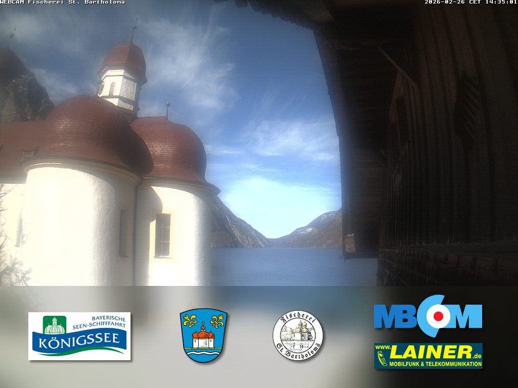 Archived image Webcam Koenigssee: St. Bartholomae