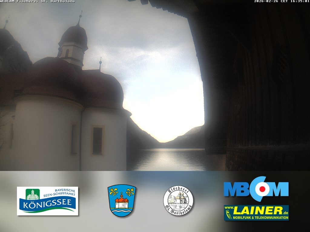 Archived image Webcam Koenigssee: St. Bartholomae