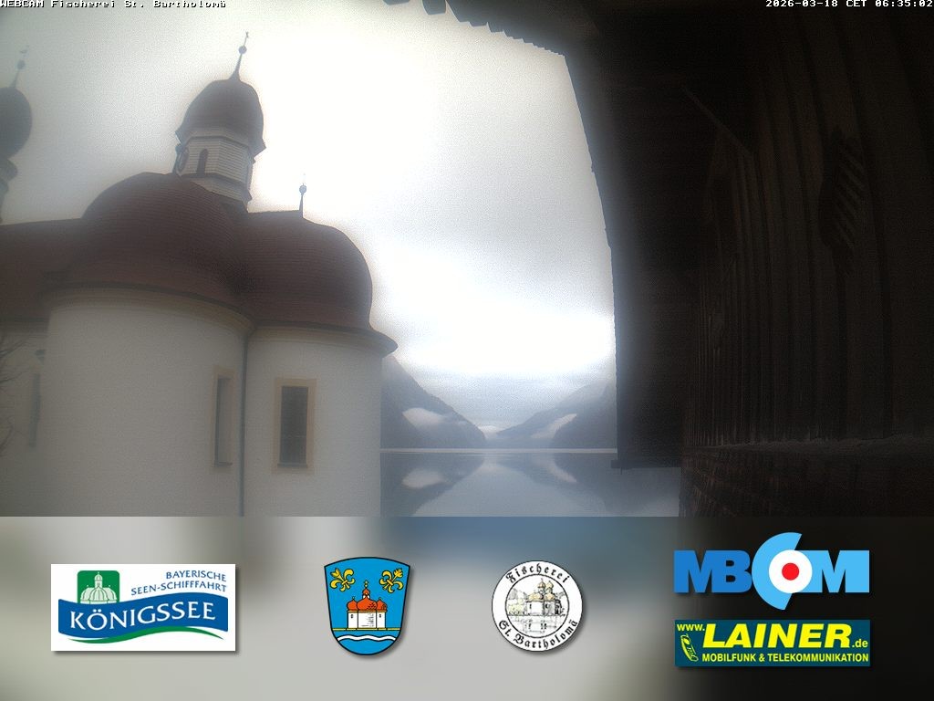 Archived image Webcam Koenigssee: St. Bartholomae