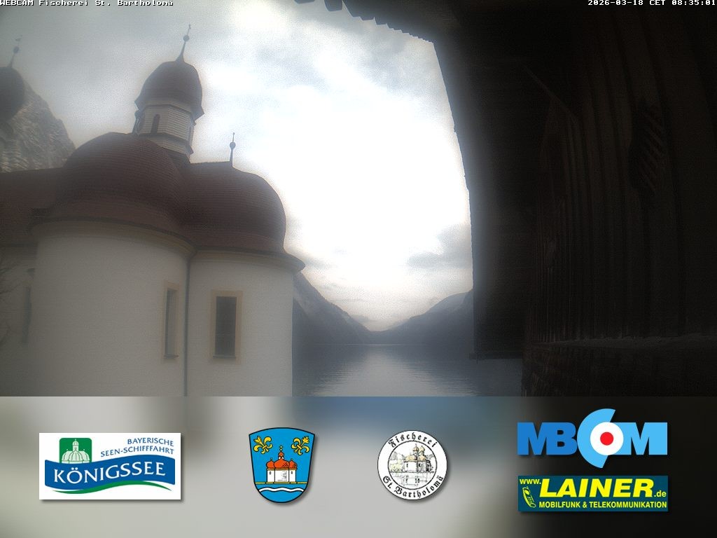 Archived image Webcam Koenigssee: St. Bartholomae