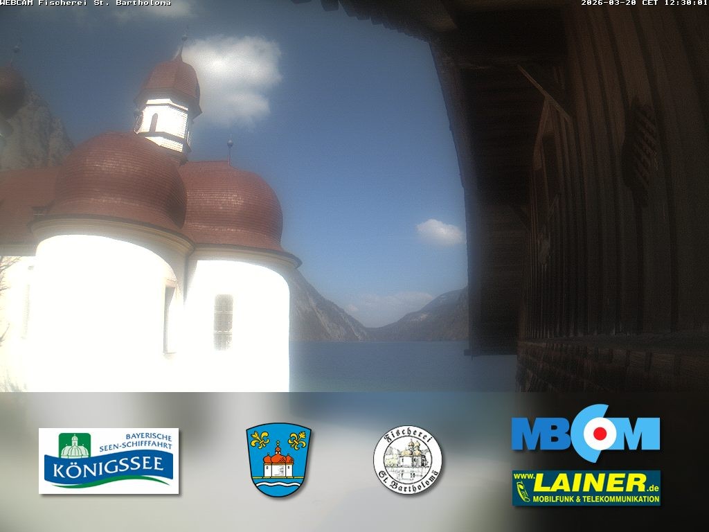 Archived image Webcam Koenigssee: St. Bartholomae