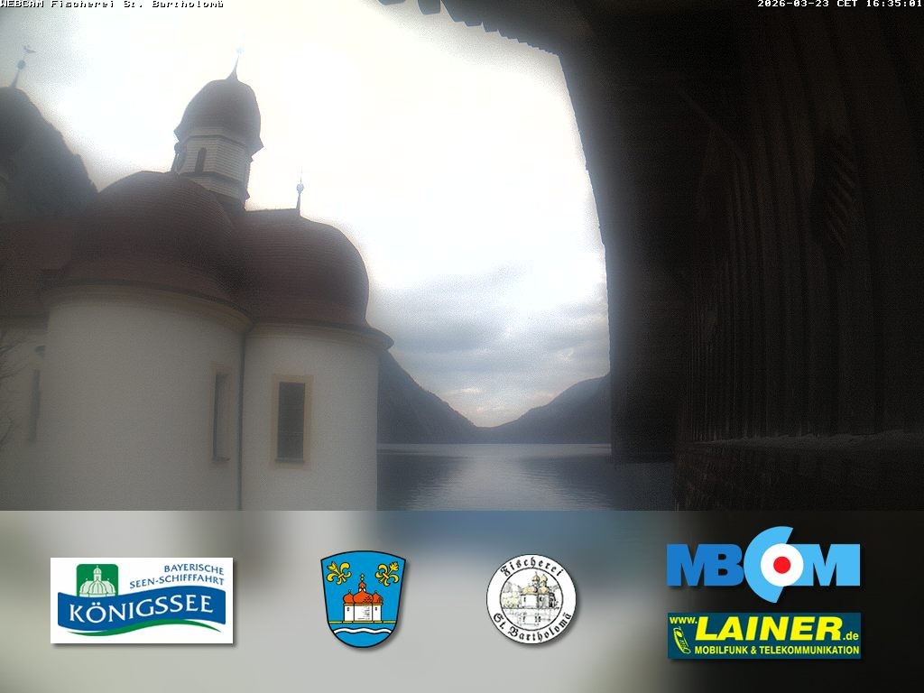 Archived image Webcam Koenigssee: St. Bartholomae