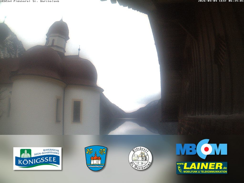 Archived image Webcam Koenigssee: St. Bartholomae