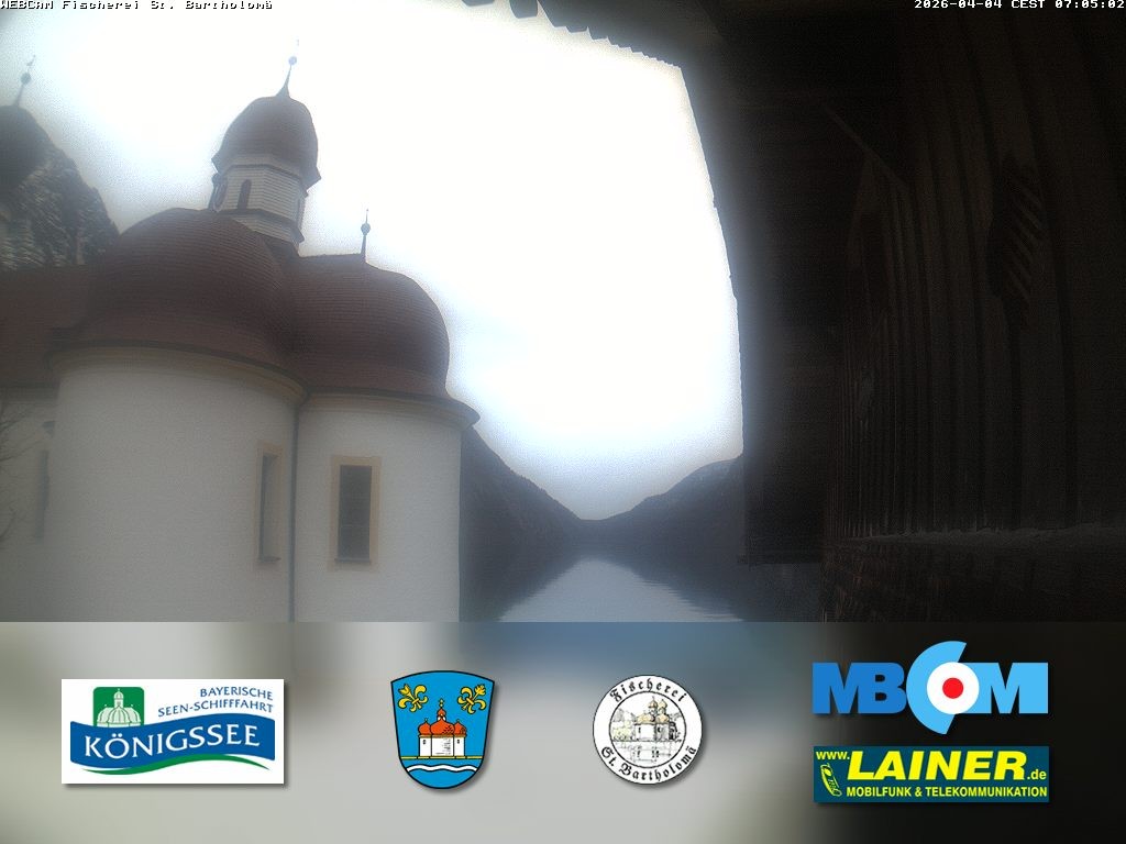 Archived image Webcam Koenigssee: St. Bartholomae