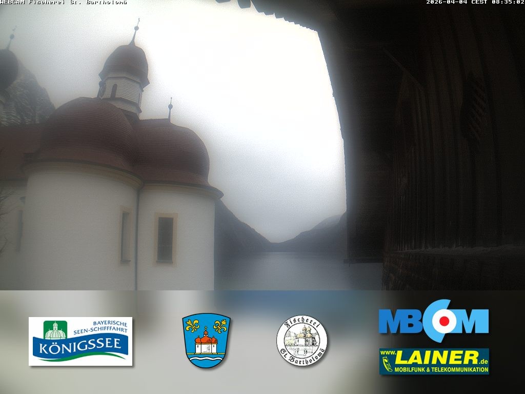 Archived image Webcam Koenigssee: St. Bartholomae