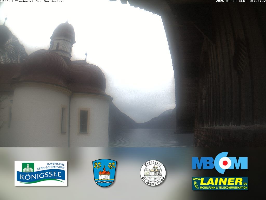Archived image Webcam Koenigssee: St. Bartholomae