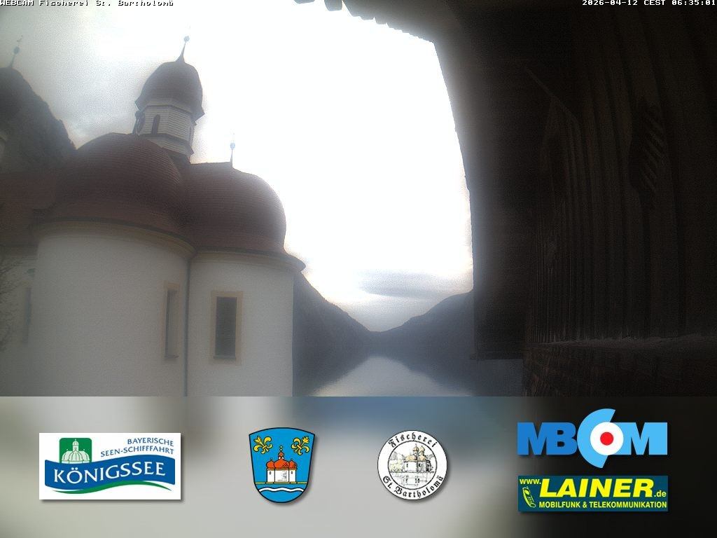 Archived image Webcam Koenigssee: St. Bartholomae