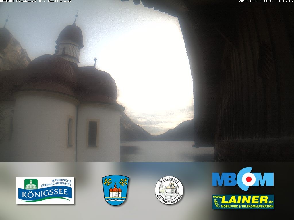 Archived image Webcam Koenigssee: St. Bartholomae