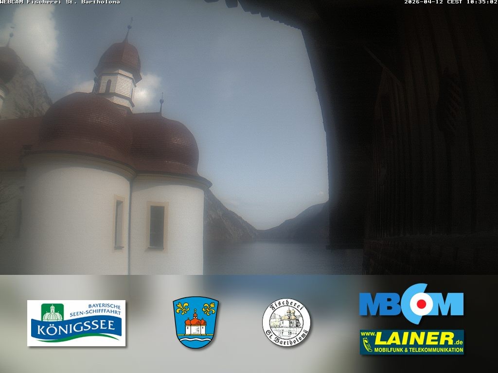 Archived image Webcam Koenigssee: St. Bartholomae