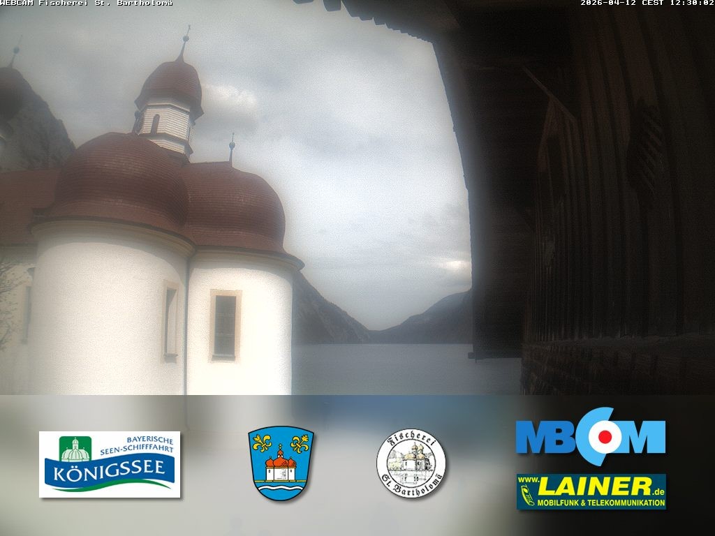 Archived image Webcam Koenigssee: St. Bartholomae