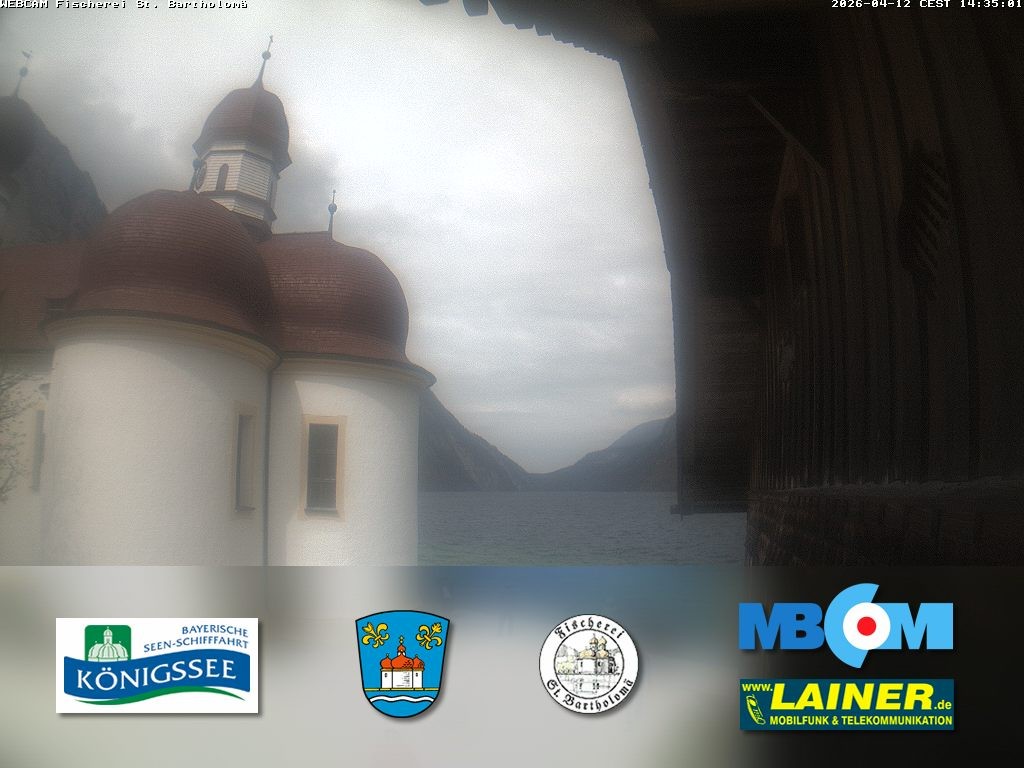 Archived image Webcam Koenigssee: St. Bartholomae