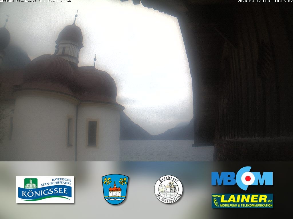 Archived image Webcam Koenigssee: St. Bartholomae