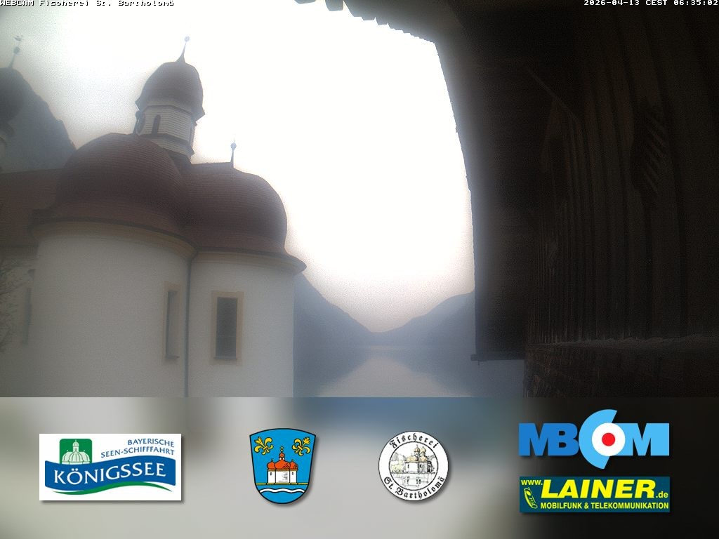 Archived image Webcam Koenigssee: St. Bartholomae
