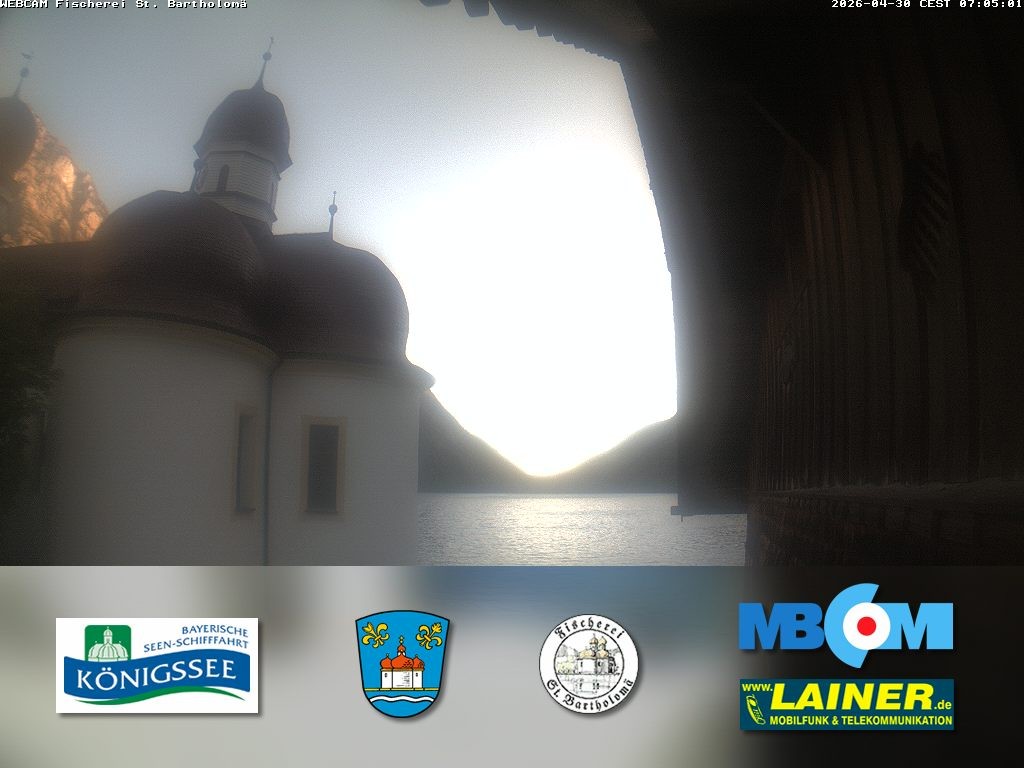Archived image Webcam Koenigssee: St. Bartholomae