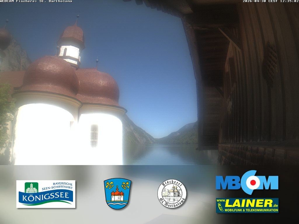 Archived image Webcam Koenigssee: St. Bartholomae