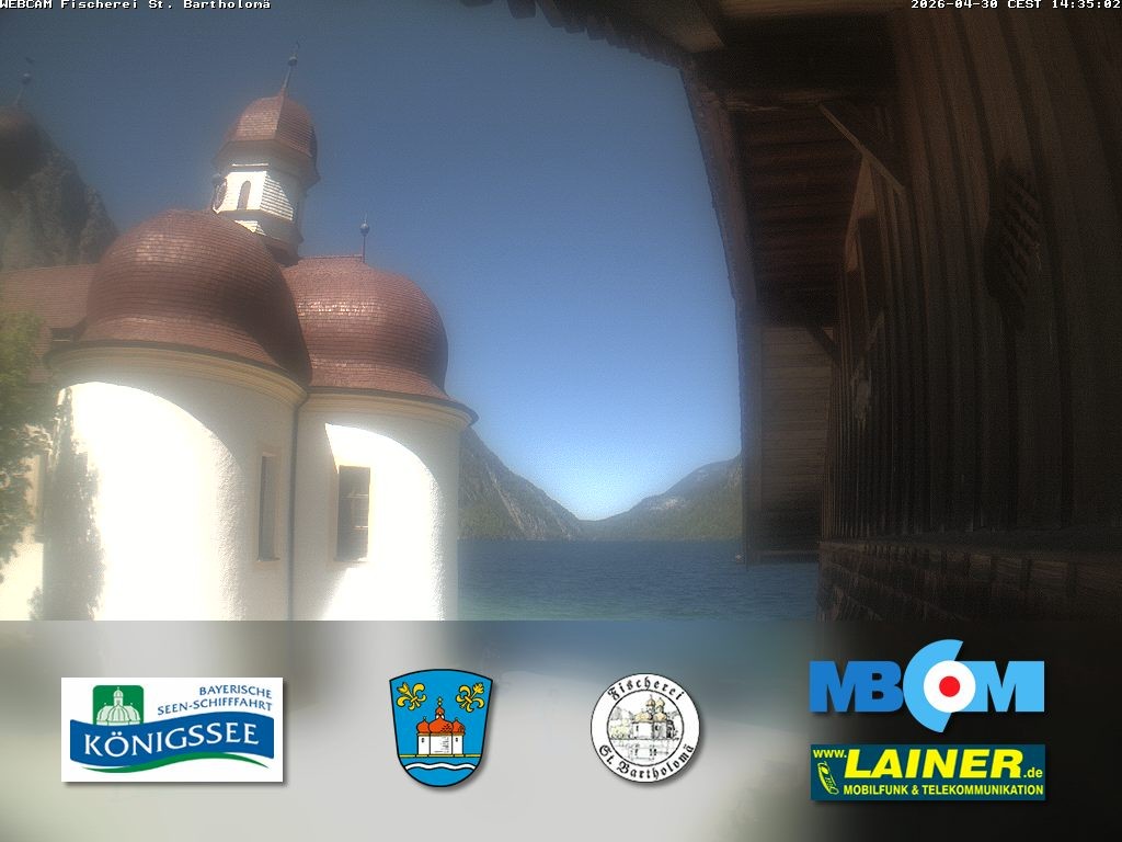 Archived image Webcam Koenigssee: St. Bartholomae
