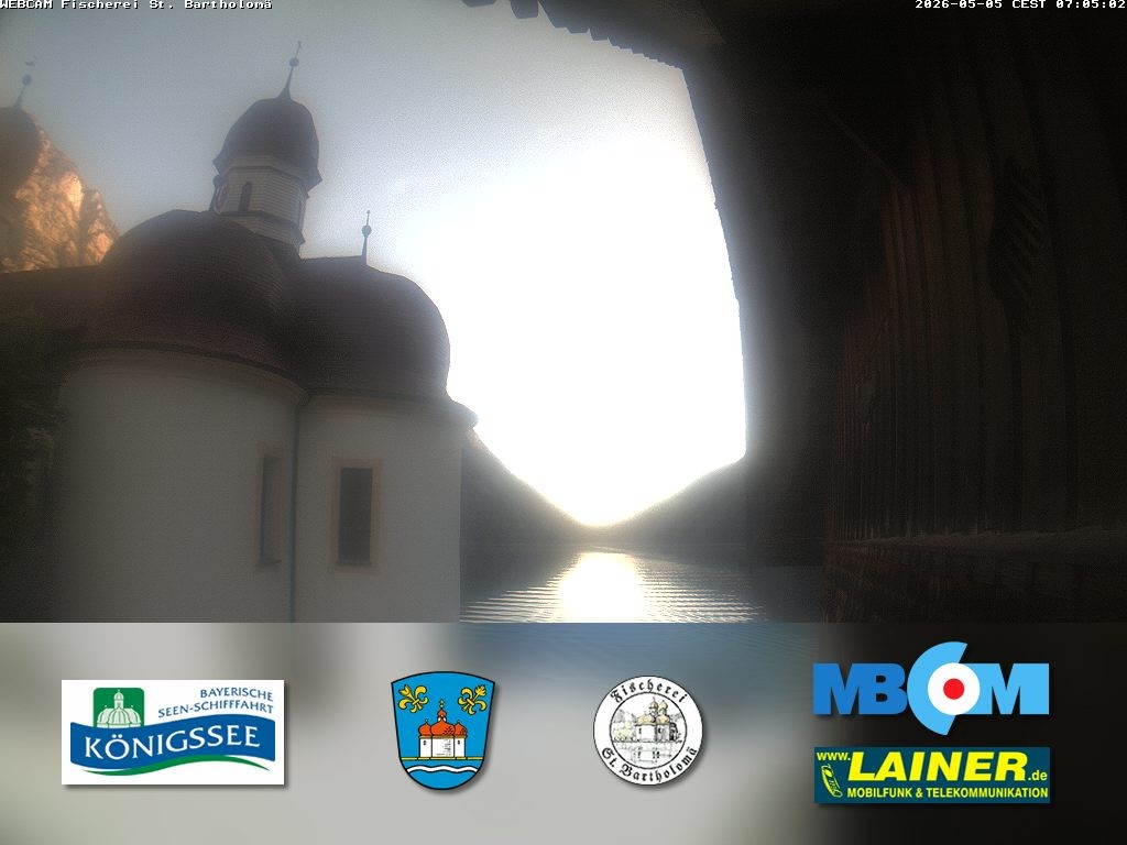 Archived image Webcam Koenigssee: St. Bartholomae