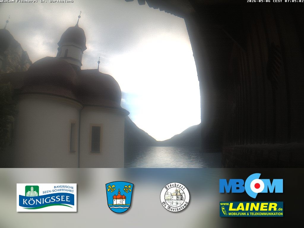 Archived image Webcam Koenigssee: St. Bartholomae
