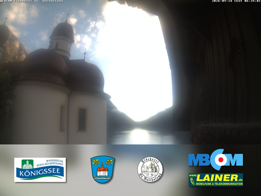 Archived image Webcam Koenigssee: St. Bartholomae