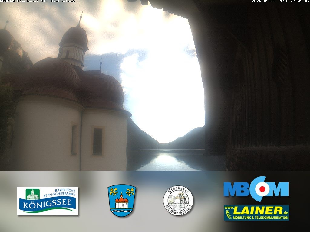 Archived image Webcam Koenigssee: St. Bartholomae