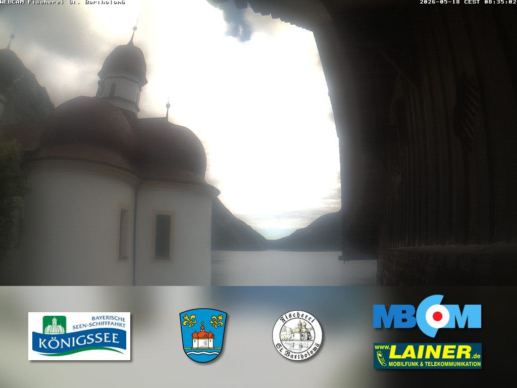 Archived image Webcam Koenigssee: St. Bartholomae