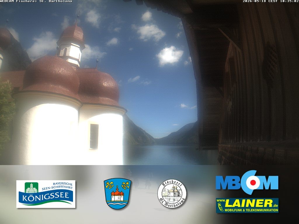 Archived image Webcam Koenigssee: St. Bartholomae