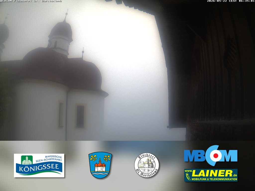 Archived image Webcam Koenigssee: St. Bartholomae