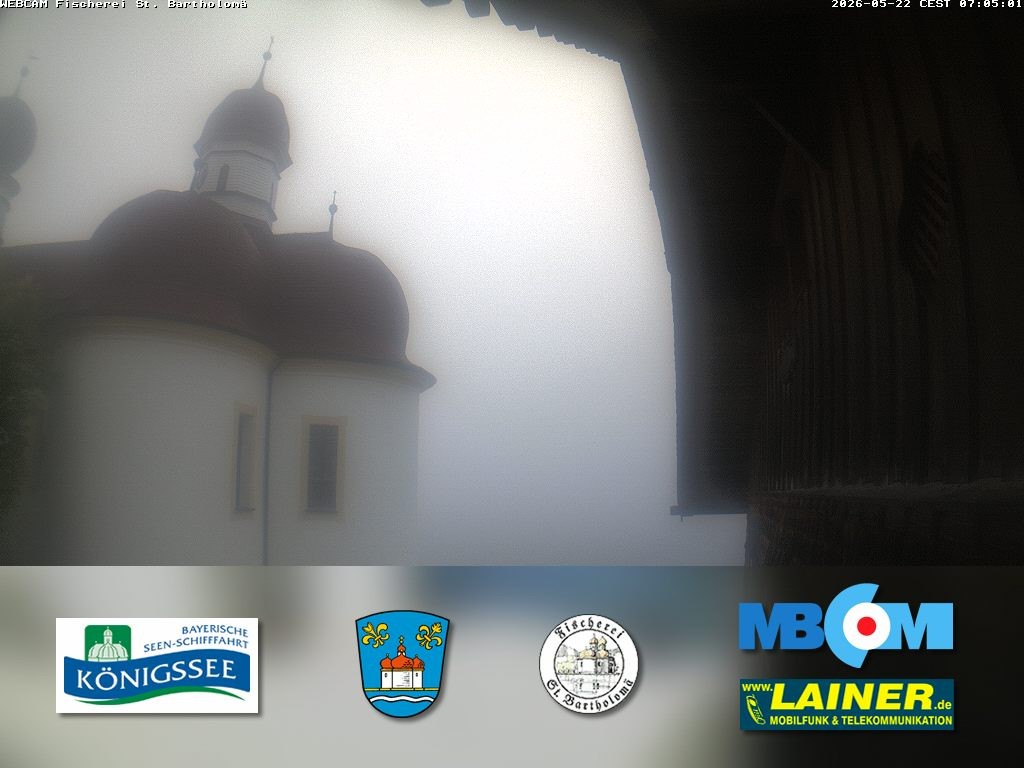 Archived image Webcam Koenigssee: St. Bartholomae
