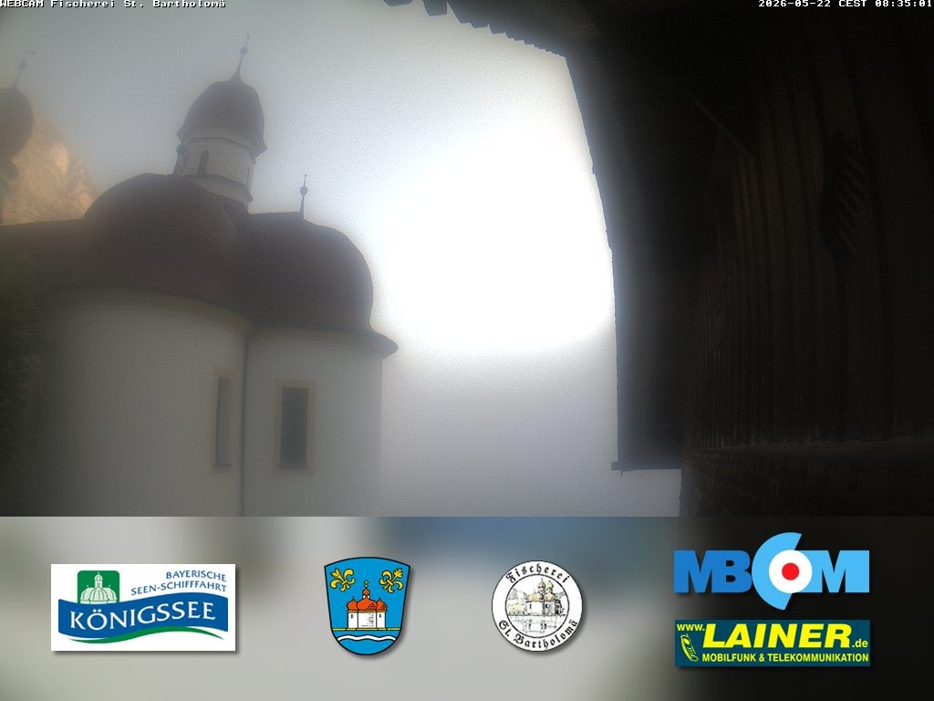 Archived image Webcam Koenigssee: St. Bartholomae