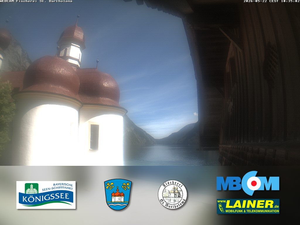 Archived image Webcam Koenigssee: St. Bartholomae