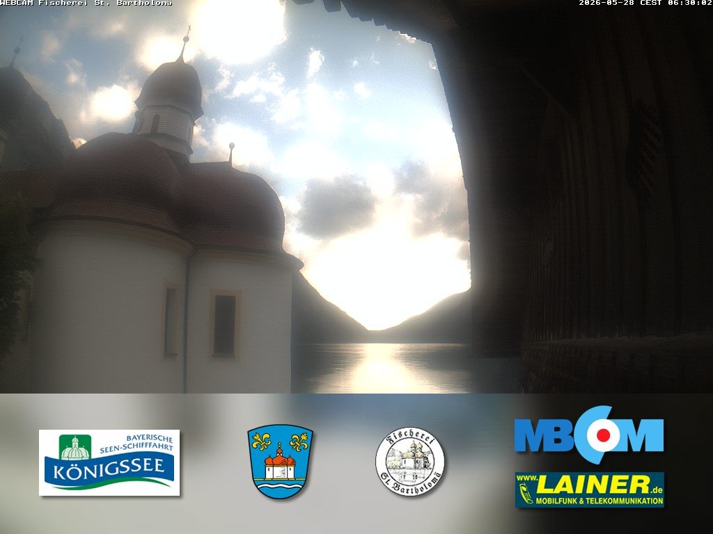 Archived image Webcam Koenigssee: St. Bartholomae