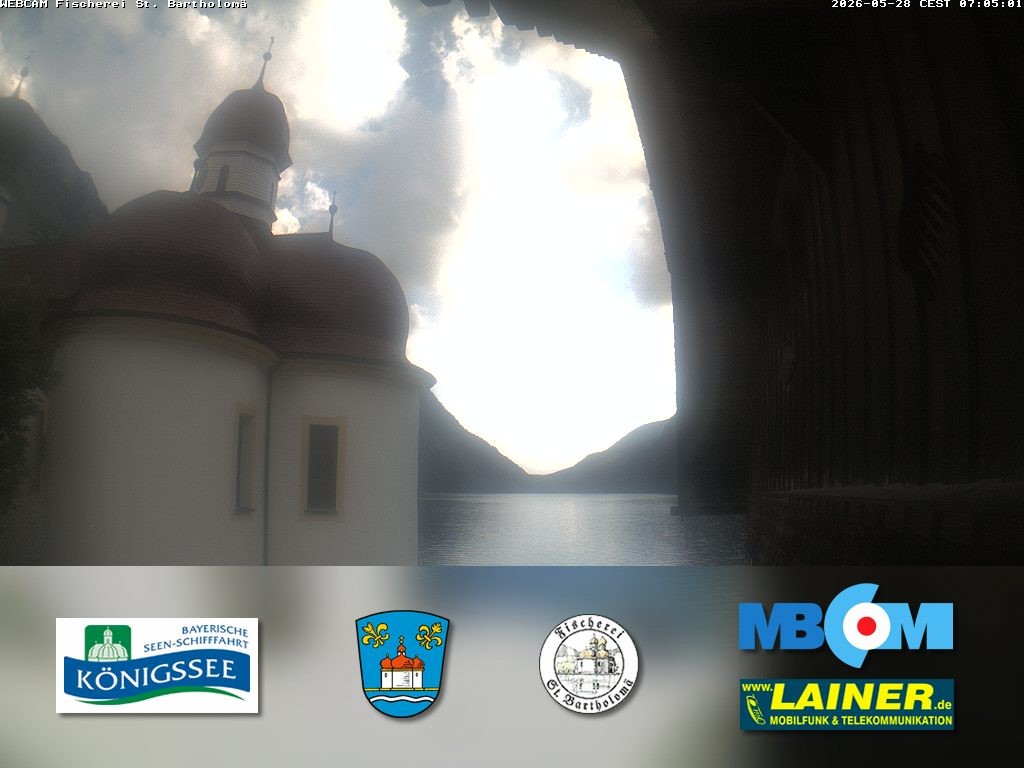 Archived image Webcam Koenigssee: St. Bartholomae