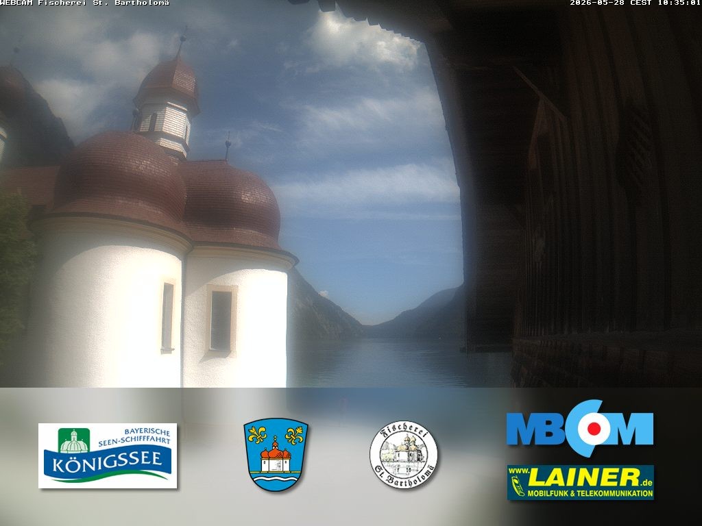 Archived image Webcam Koenigssee: St. Bartholomae