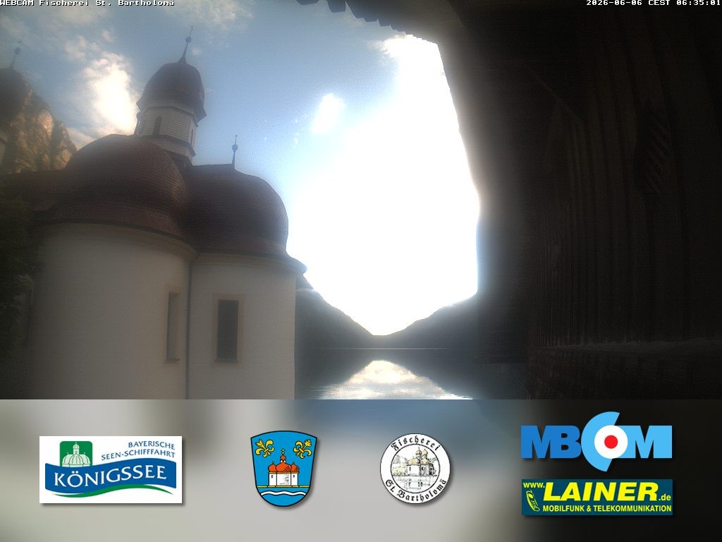 Archived image Webcam Koenigssee: St. Bartholomae