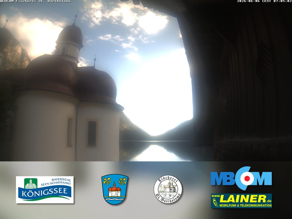 Archived image Webcam Koenigssee: St. Bartholomae