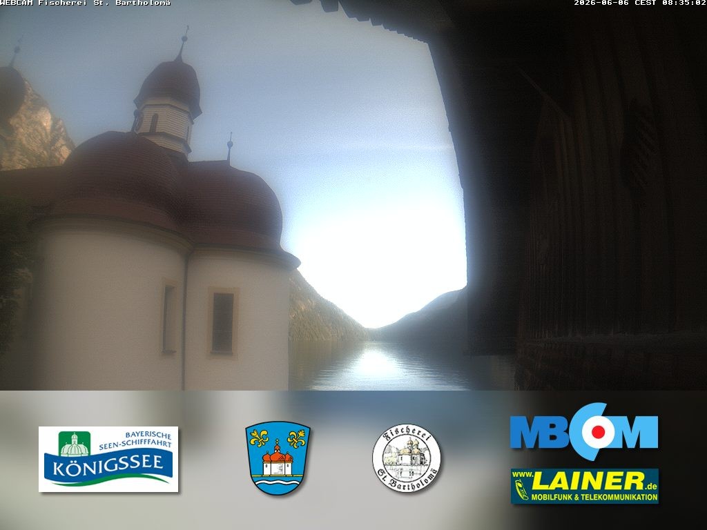 Archived image Webcam Koenigssee: St. Bartholomae
