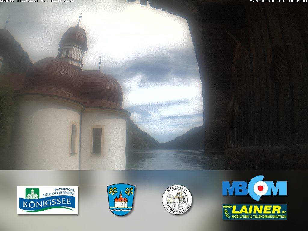 Archived image Webcam Koenigssee: St. Bartholomae
