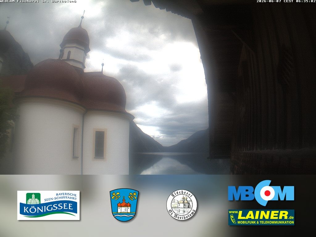 Archived image Webcam Koenigssee: St. Bartholomae