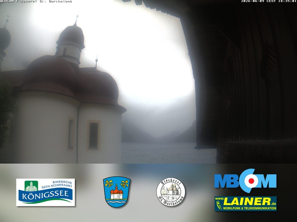 Archived image Webcam Koenigssee: St. Bartholomae