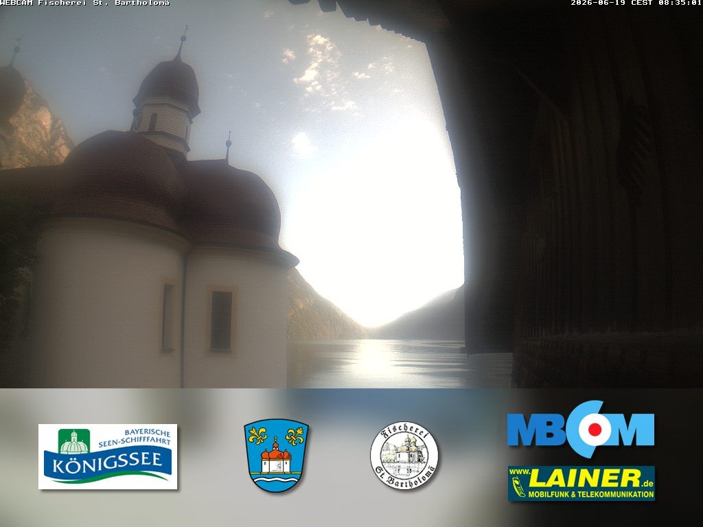 Archived image Webcam Koenigssee: St. Bartholomae