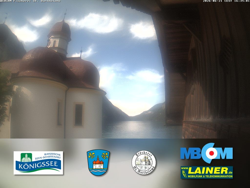 Archived image Webcam Koenigssee: St. Bartholomae