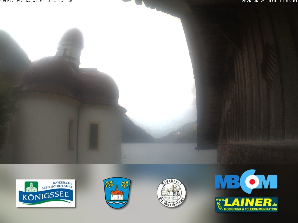 Archived image Webcam Koenigssee: St. Bartholomae