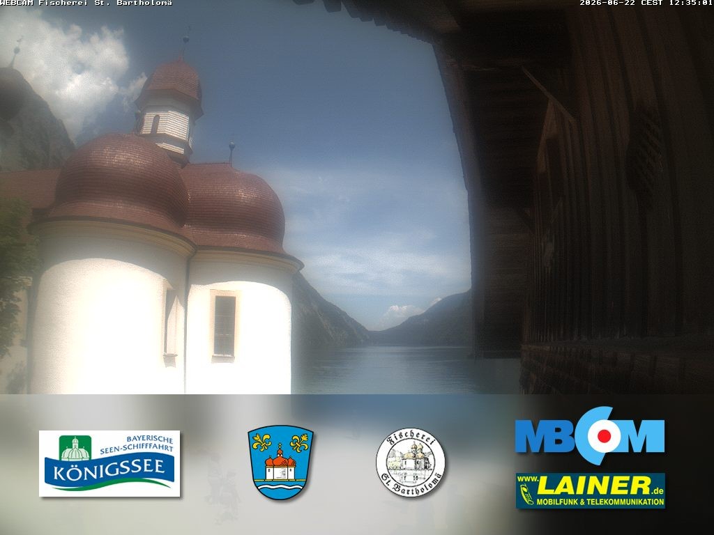 Archived image Webcam Koenigssee: St. Bartholomae