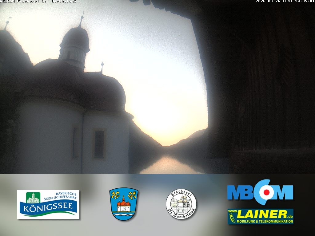 Archived image Webcam Koenigssee: St. Bartholomae