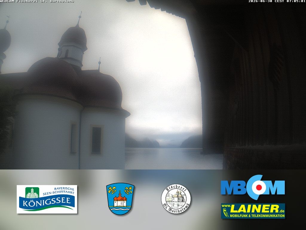 Archived image Webcam Koenigssee: St. Bartholomae