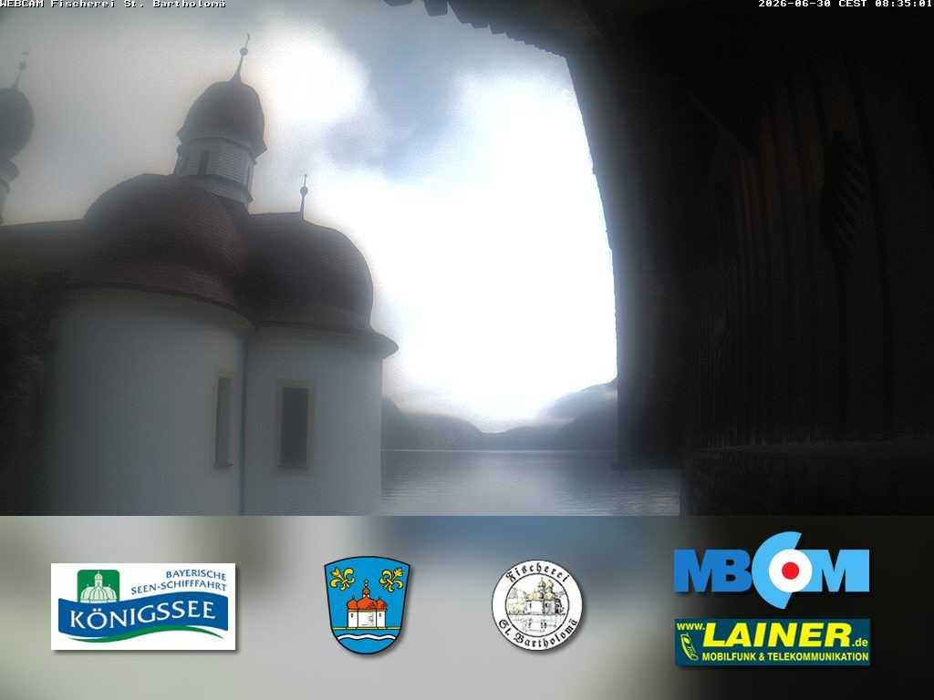 Archived image Webcam Koenigssee: St. Bartholomae