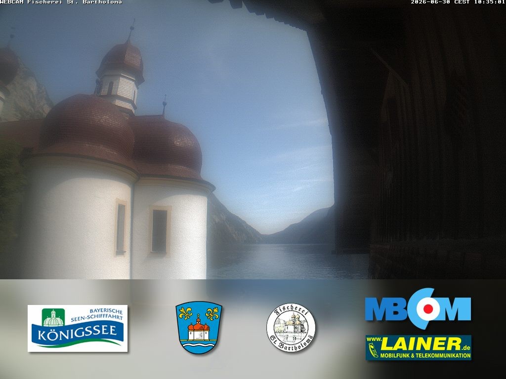 Archived image Webcam Koenigssee: St. Bartholomae