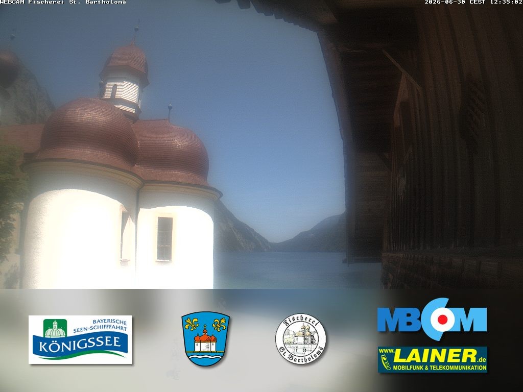 Archived image Webcam Koenigssee: St. Bartholomae